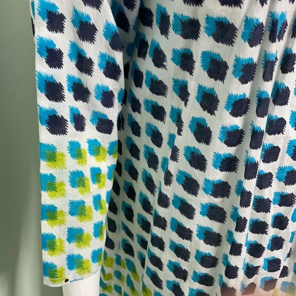 Roberta Roller Rabbit Blue Green Dotted Tunic Medium - Picture 4 of 7